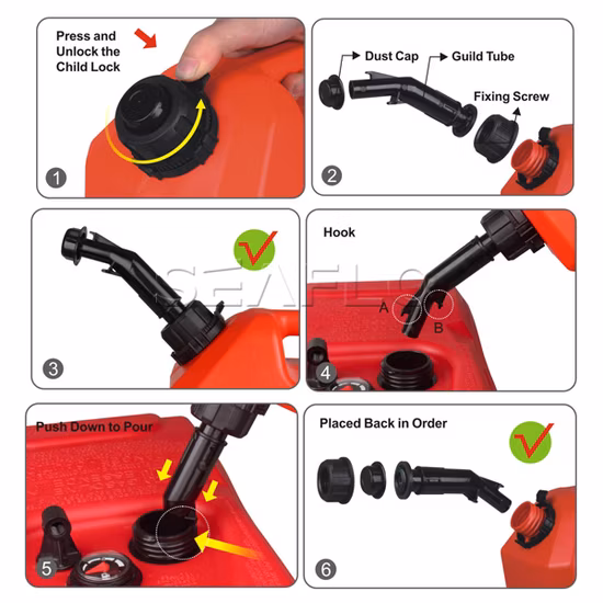 Seaflo 5L 10L 20L réservoir de carburant Diesel récupération d'huile peut vider l'essence en plastique Jerry Can